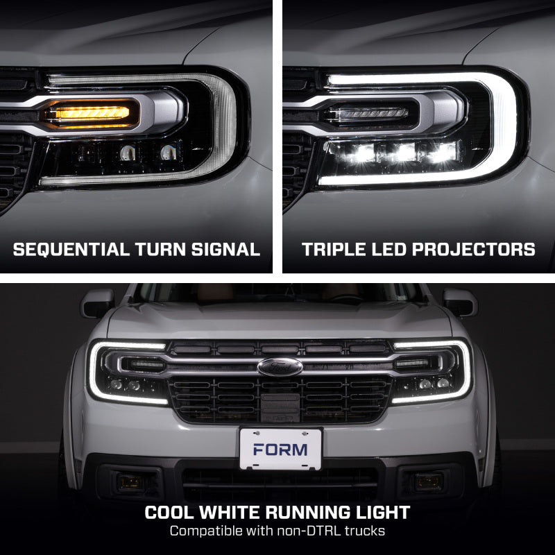 22-24 Ford Maverick Form Lighting FL0084 Sequential LED Projector Headlights (Pair)