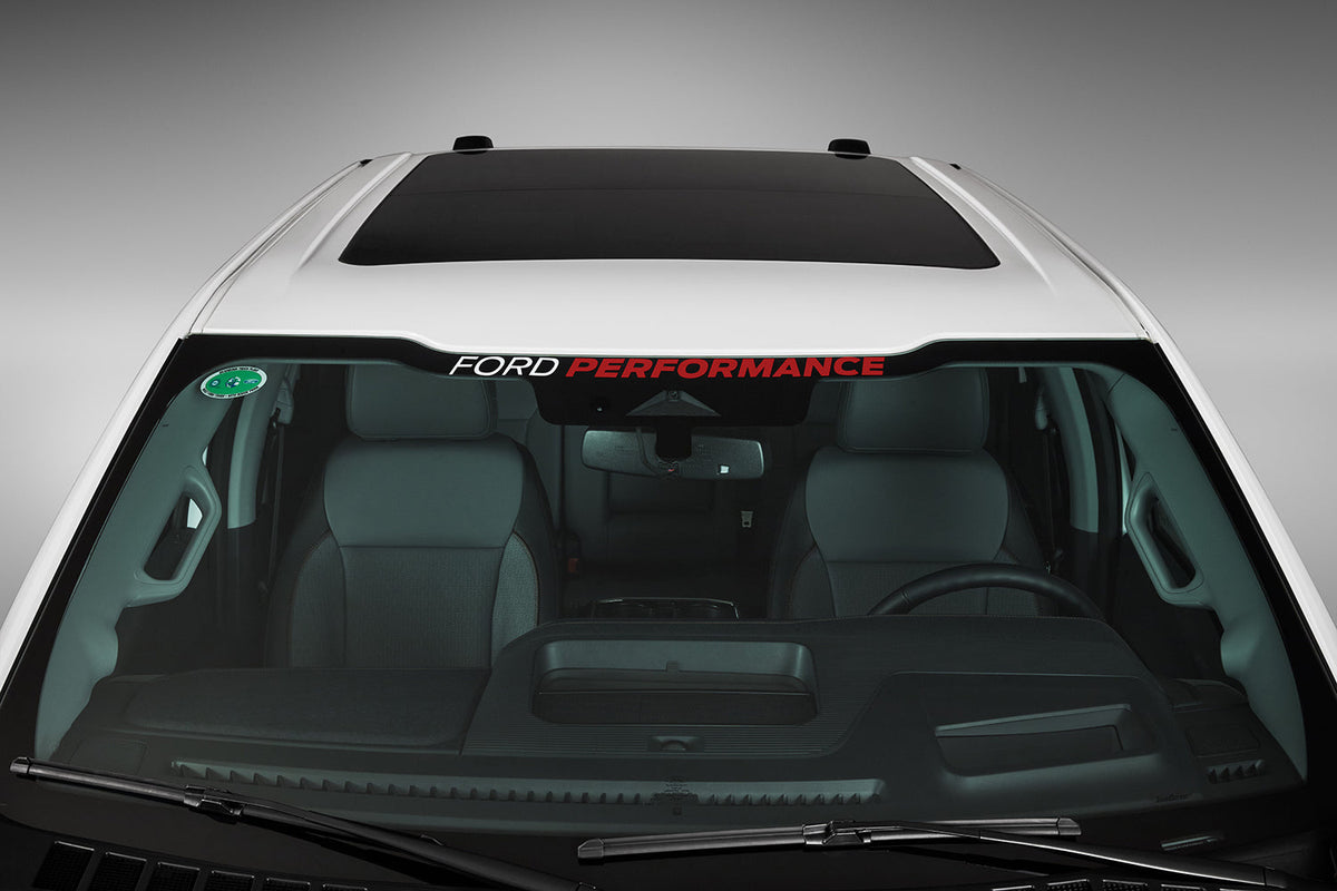 21-26 F-150 Ford Performance M-1820-WR F-Series Windshield Banner - White/Red