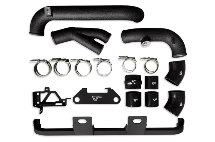 15-24 Ford F-150 2.7L & 3.5L / 17-24 Ford Raptor 3.5L EcoBoost / 21-24 F-150 3.5L Powerboost CV Fabrication 1523FMIC-SV/BK Titan High Mount Intercooler
