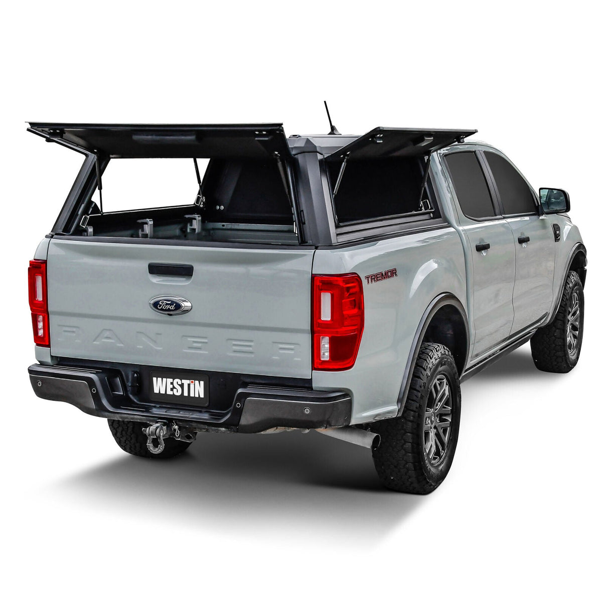 19-23 Ford Ranger Westin 16-14025 EXP Truck Cap with Solid Front Glass Matte Black (CC 5ft. Bed)