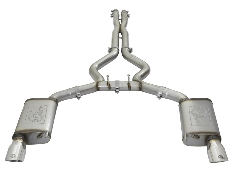 15-17 Ford Mustang GT V8 5.0L/V6 3.7L aFe 49-33072-1P MACHForce XP 3in 304 SS Cat-Back Exhausts w/ Polished Tips