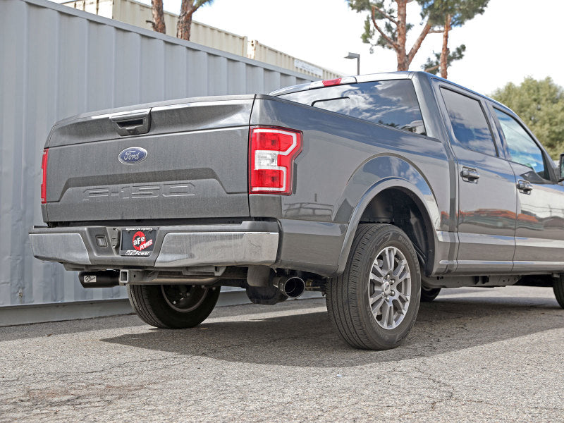 15-20 Ford F-150 V6 2.7L & 3.5L / V8 5.0L aFe 49-33123-B Gemini XV 3in 304 SS Cat-Back Exhaust System w/ Cut-Out Black