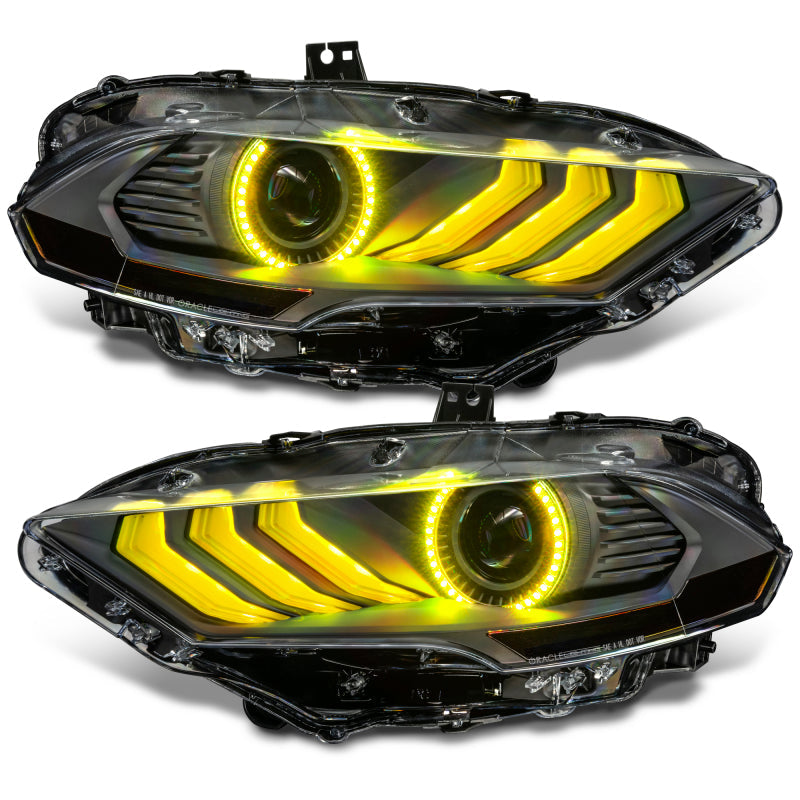 18-23 Ford Mustang Oracle Lighting 8204-332 Dynamic ColorSHIFT LED Headlights-Black Series