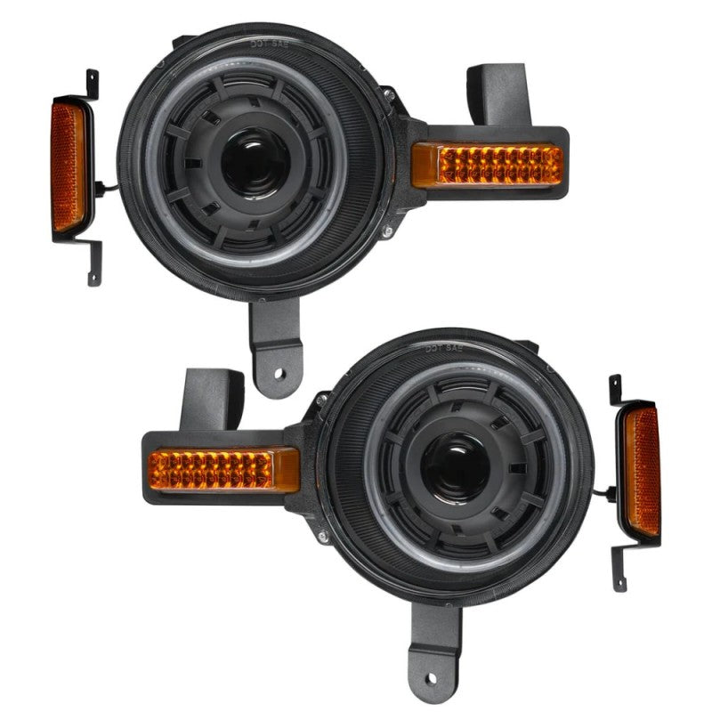 21-23 Ford Bronco Oracle Lighting 5886-023 Oculus Bi-LED Projector Headlights-Amber/White Switchback