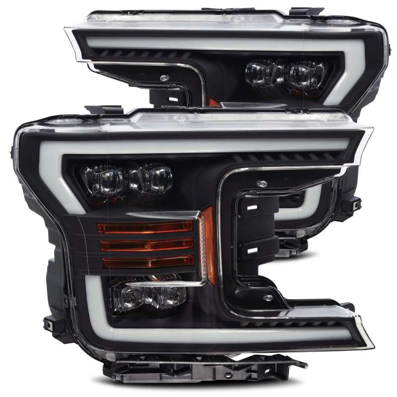 18-20 Ford F-150 AlphaRex 880182 NOVA LED Projector Headlights Plank Style Matte Black w/ Activ Light/Seq Signal