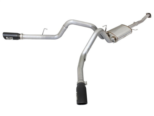 15-20 Ford F150 V8 aFe 49-43074-B MACHForce SS Dual Side Exit Cat-Back Exhaust System Black Finish with Black Tips
