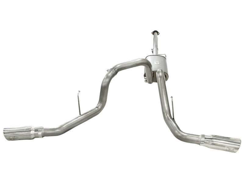 11-14 Ford F150 Ecoboost V6-3.5L (TT) aFe 49-43056-P MACHForce XP Exhausts 3inSS Dual Side Exit Stainless Steel Cat-Back Polished Tip