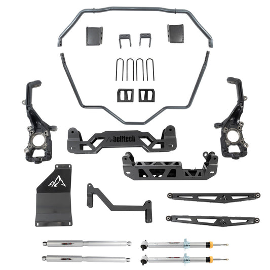 21-24 Ford F-150 4WD Belltech 152510TPS 5in - 7in Lift Kit Inc. Front & Rear Trail Performance Struts/Shocks