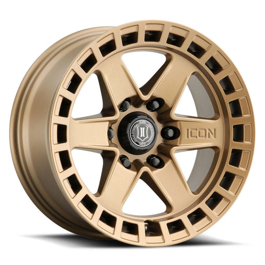 21-23 Ford Bronco ICON 3417858347BS Raider 17 x 8.5 / 6 x 5.5 / 0mm Offset 4.75in BS Satin Brass Wheel