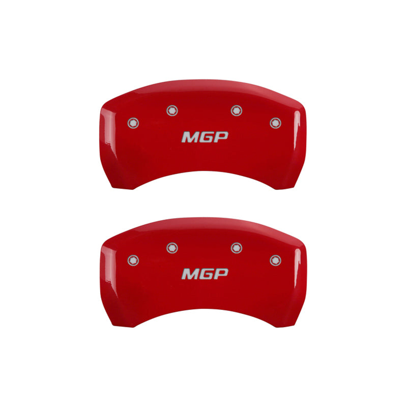 15-20 Ford Mustang MGP 10200SMGPRD 4 Caliper Covers Engraved Front & Rear MGP Red Finish Silver Character