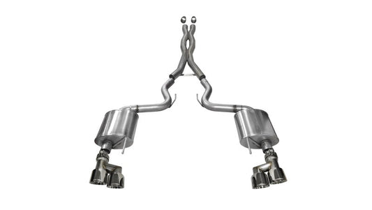 15-17 Ford Mustang GT V8 5.0L Corsa Performance 14337 3in Cat Back Exhaust Polish Quad Tips (Sport)