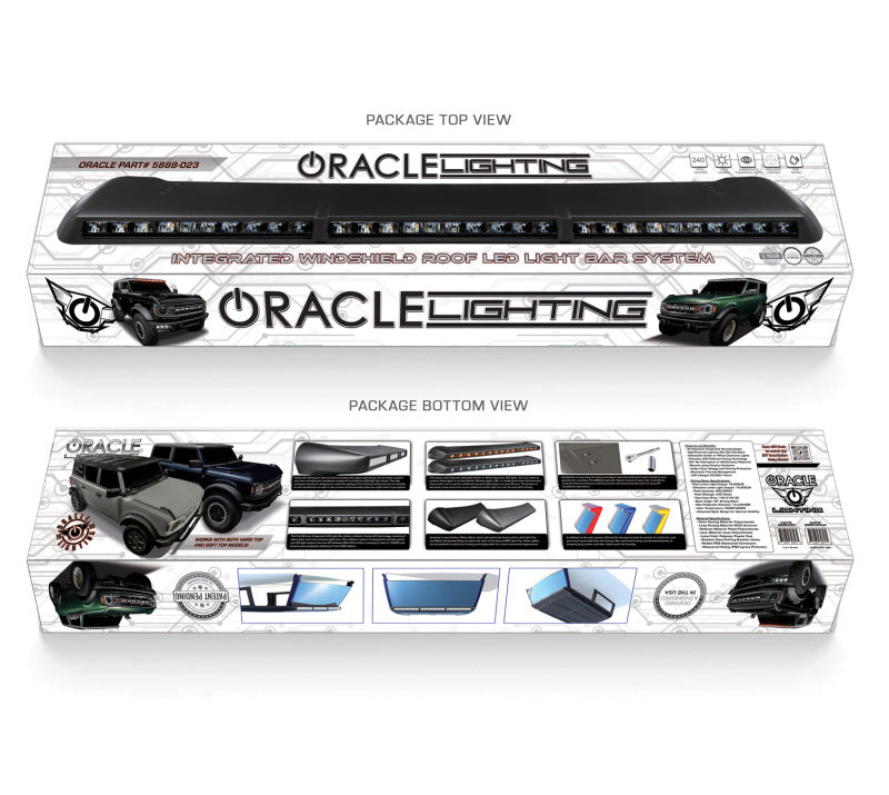 2021-2025 Ford Bronco Oracle 5888-023-MF Integrated Windshield Roof LED Light Bar System - Carbonized Grey