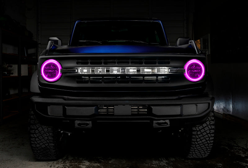 21-24 Ford Bronco Oracle 1470-333 LED Headlight Halo Kit - Base Headlights - ColorSHIFT® w/ 2.0 Controller