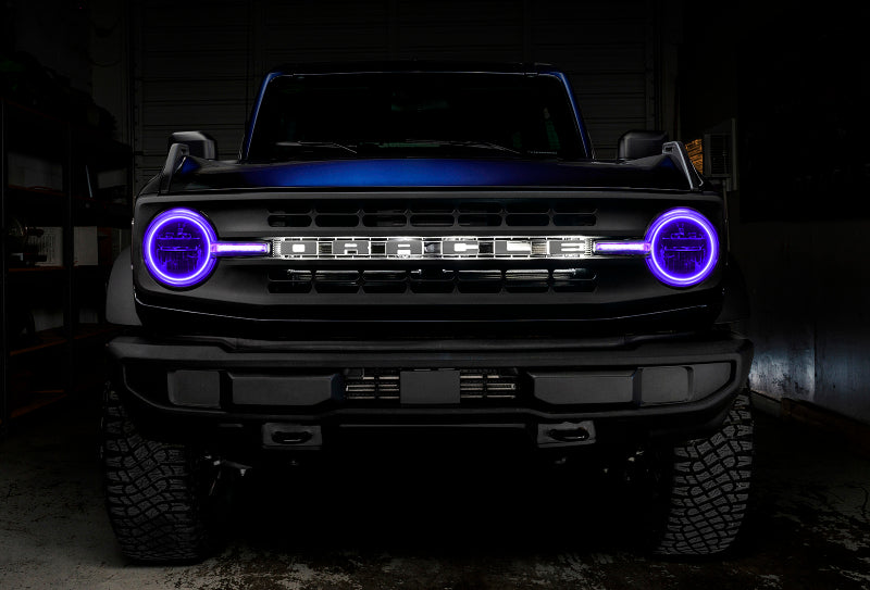 21-24 Ford Bronco Oracle 1471-333 Headlight Halo Kit w/DRL Bar - Base Headlights ColorSHIFT® - w/ 2.0 Controller