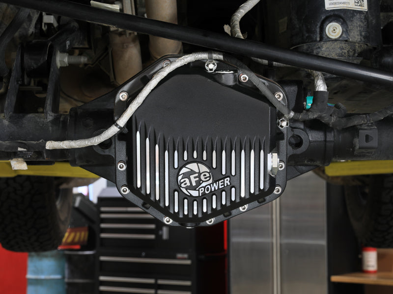 22-26 Ford Bronco Raptor V6 3.0L aFe 46-71460B POWER Pro Series Rear Differential Cover Black w/ Machined Fins