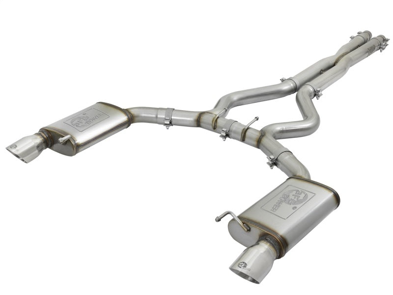 15-17 Ford Mustang GT V8 5.0L/V6 3.7L aFe 49-33072-1P MACHForce XP 3in 304 SS Cat-Back Exhausts w/ Polished Tips