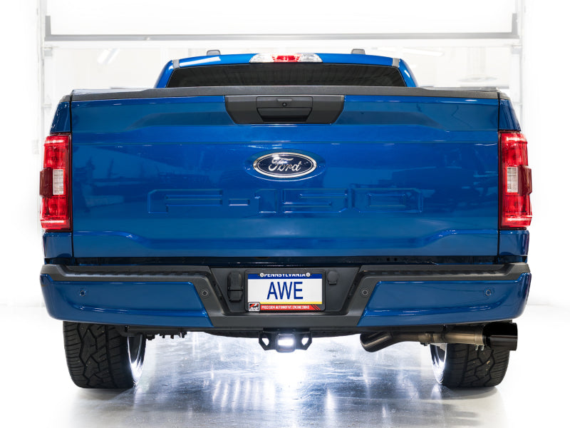 21-25 Ford F150 (14th Gen Reg Cab) AWE 3015-33145 Cat-Back Exhaust - 4.5in Dual Side Exit Diamond Black Tips