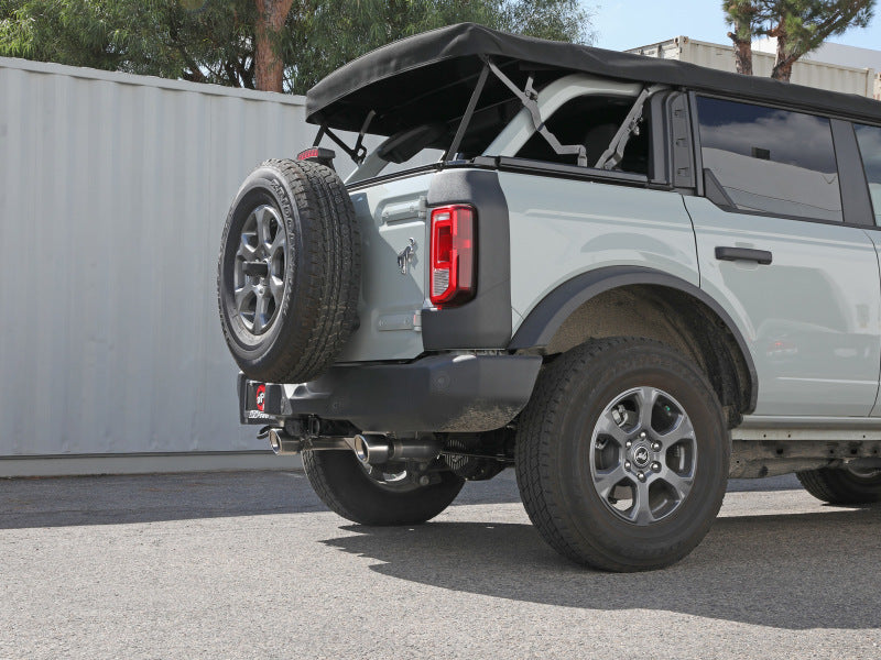 21-23 Ford Bronco L4 2.3L / V6 2.7L aFe 49-33138-P Vulcan Series 3 IN to 2-1/2 IN 304 Stainless Steel Cat-Back Exhaust System w/ Polished Tip