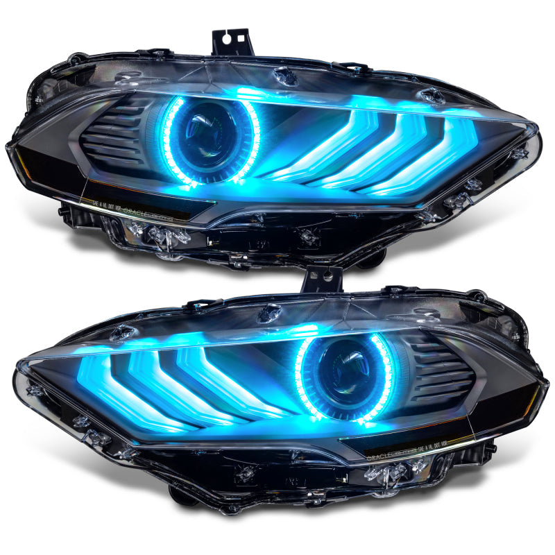 18-23 Ford Mustang Oracle Lighting 8204-332 Dynamic ColorSHIFT LED Headlights-Black Series
