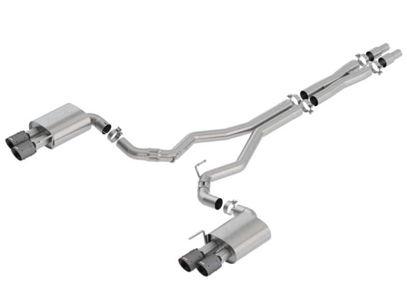 18-23 Ford Mustang GT 5.0L Borla 140746CFBA Coupe w/o Valves ATAK 3in Cat-Back Exhaust-Blk Carbon Fiber Tips