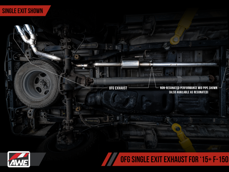 15-20 Ford F-150 V6/V8 AWE Tuning 3015-22066 0 FG Single Exit Performance Exhaust System