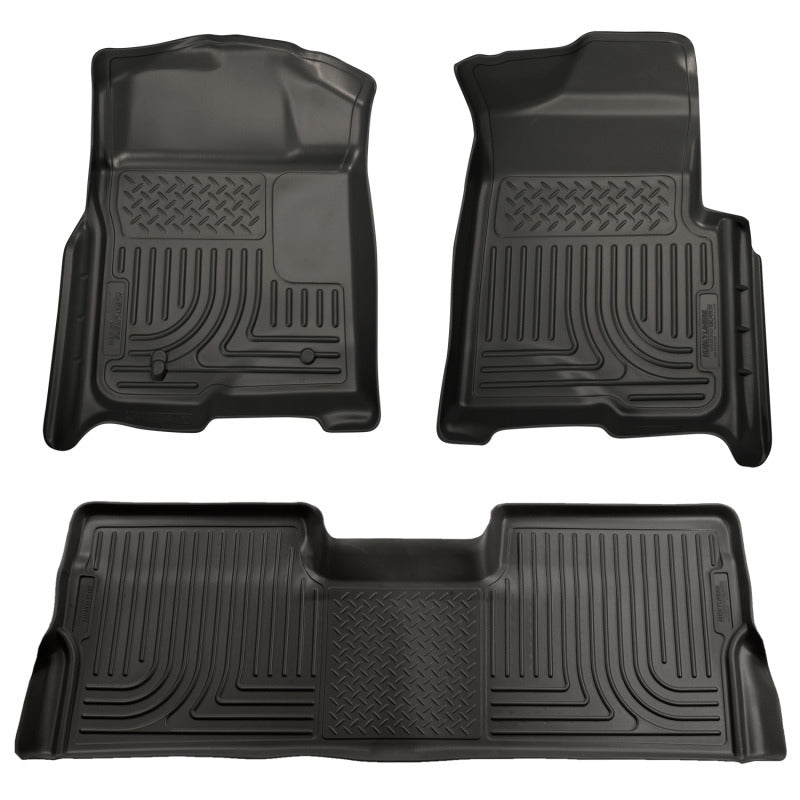 09-14 Ford F-150 Super Crew Cab Husky Liners 98331 WeatherBeater Combo Black Floor Liners