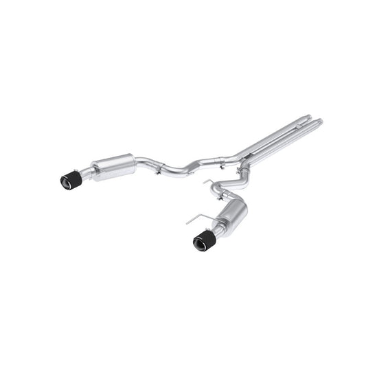 24+ Ford Mustang GT S650 V8 5.0L MBRP S72513CF 3in Cat-Back Dual Split Rear with Carbon Fiber Tips Street Profile