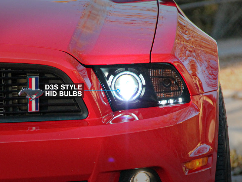 11-14 Ford Mustang 3.7L V6 Raxiom 49170 LED Halo Projector Headlights Black Housing (Smoked Lens)