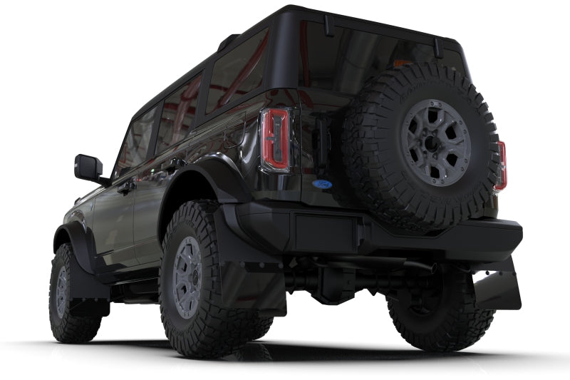 21-24 Ford Bronco Rally Armor MF85-RR-PL-ABL Black Mud Flap w/ Area Blue Logo