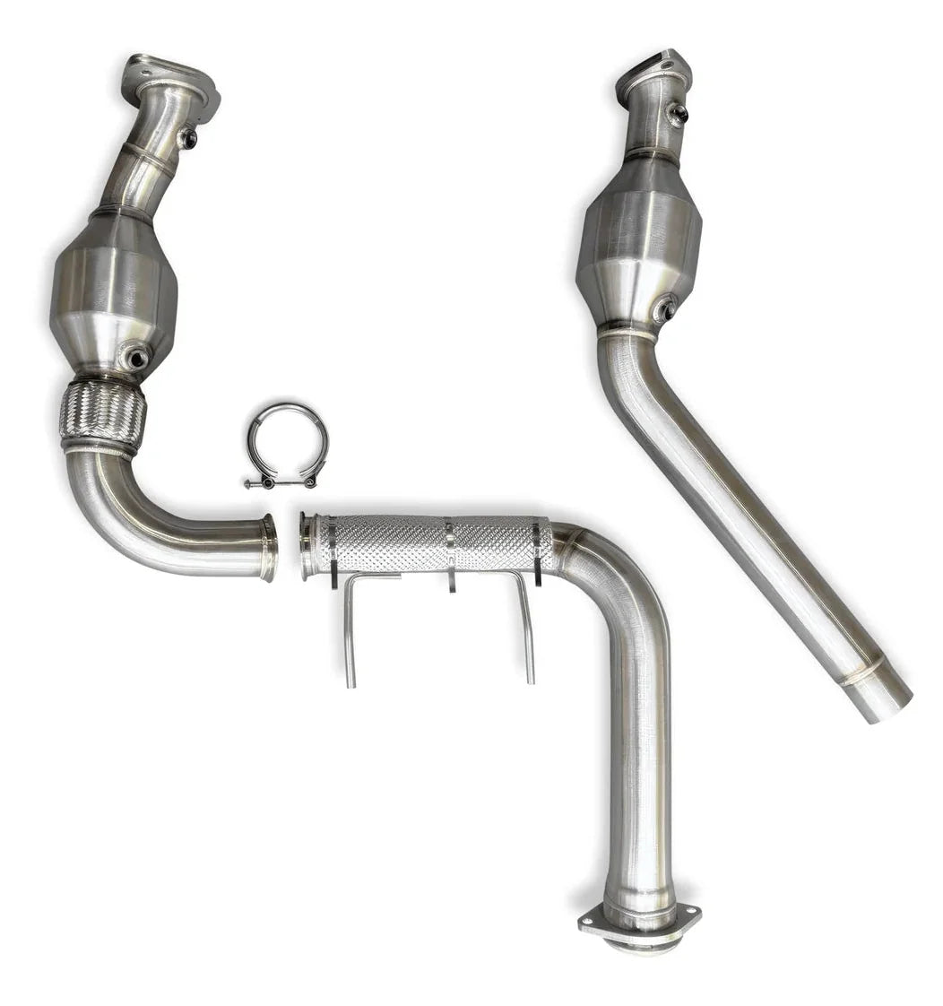 24-26 Ford Raptor CV Fabrication FFR2425CDP Stainless Steel Catted Downpipes