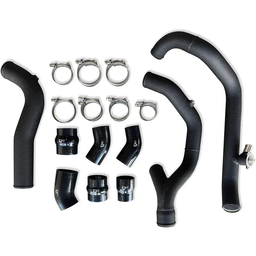 CV Fabrication 1921AEXPICKIT Hot & Cold Aluminum Intercooler Pipe Kit for 2020-2021 3.0L Ford Explorer ST w/ OEM BPV