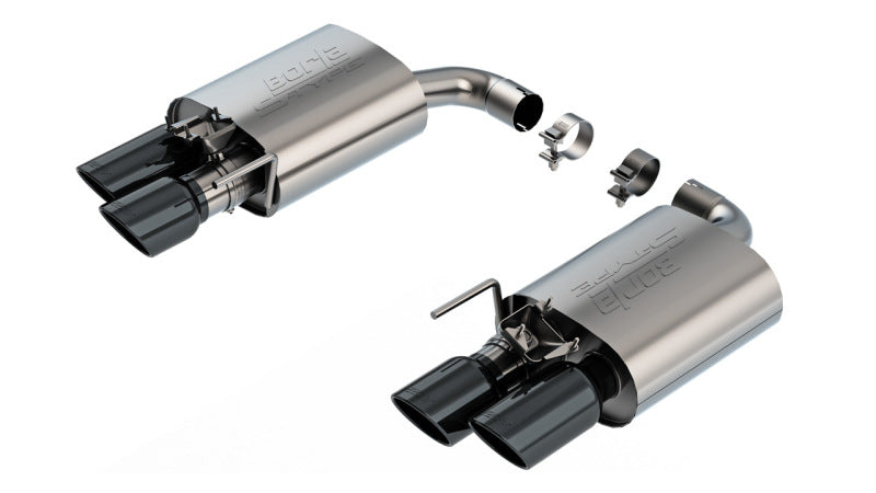 24+ Ford Mustang GT 5.0L V8 w/ Active Exhaust Borla 11985BC S-Type Axle-Back Exhaust System - Black Chrome