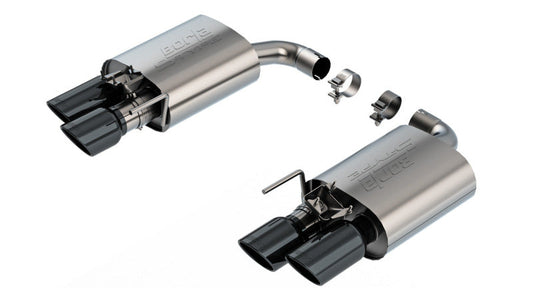 24+ Ford Mustang GT 5.0L V8 w/ Active Exhaust Borla 11985BC S-Type Axle-Back Exhaust System - Black Chrome