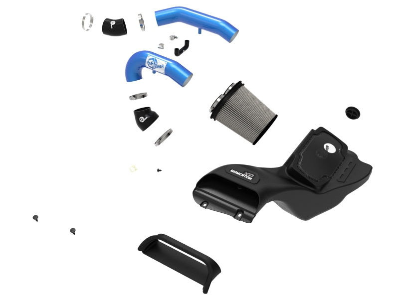 21-25 Ford F-150 / Raptor V6 3.5L EcoBoost & PowerBoost AFE 50-30072DL Momentum XP Cold Air Intake System - Blue w/ Pro DRY S Filter