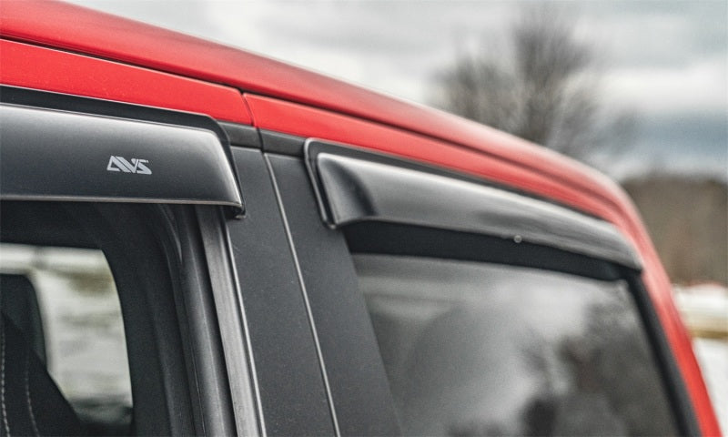 11-24 Ford Ranger AVS 94387 Crew Cab Ventvisor Outside Mount Window Deflectors 4pc - Smoke