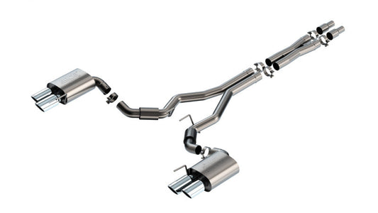 24+ Ford Mustang GT 5.0L V8 Borla 140970 3 in ATAK Catback Non-Active Exhaust- Chrome Quad Tip