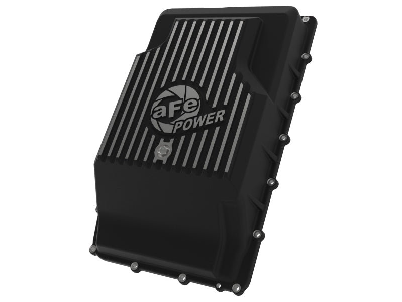17-25 Ford F-150 / 19-25 Ford Ranger / 21-25 Bronco AFE 46-71330B 10R60/10R80 Pro Series Rear Transmission Pan Black w/ Machined Fins