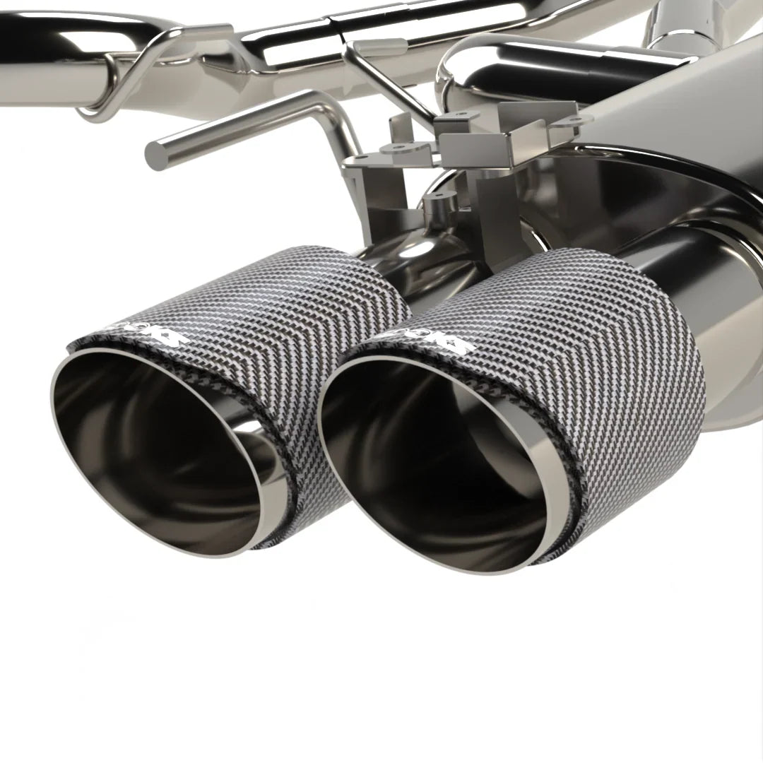 18-26 Ford Mustang GT 5.0L Kooks Headers 11514570 3in. Active Touring Style Cat-Back Exhaust w/ Carbon Tips