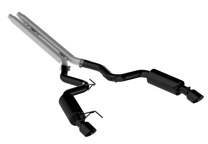15-17 Ford Mustang GT V8 5.0 MBRP S7239BLK Convertible Black 3in Cat Back Dual Split Rear Exit(Street Version)