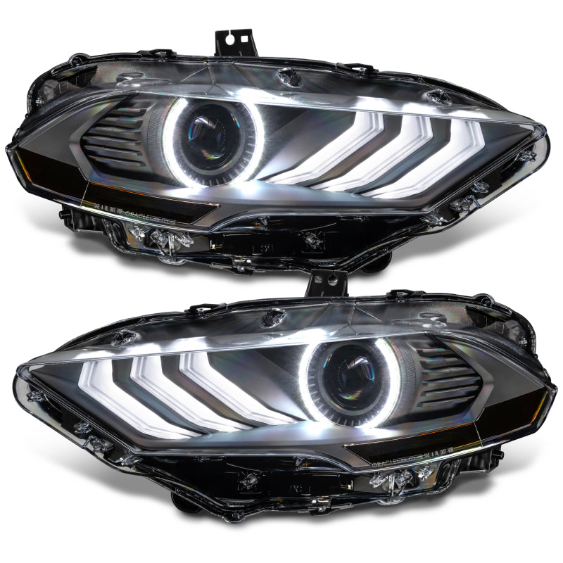 18-23 Ford Mustang Oracle Lighting 8204-332 Dynamic ColorSHIFT LED Headlights-Black Series