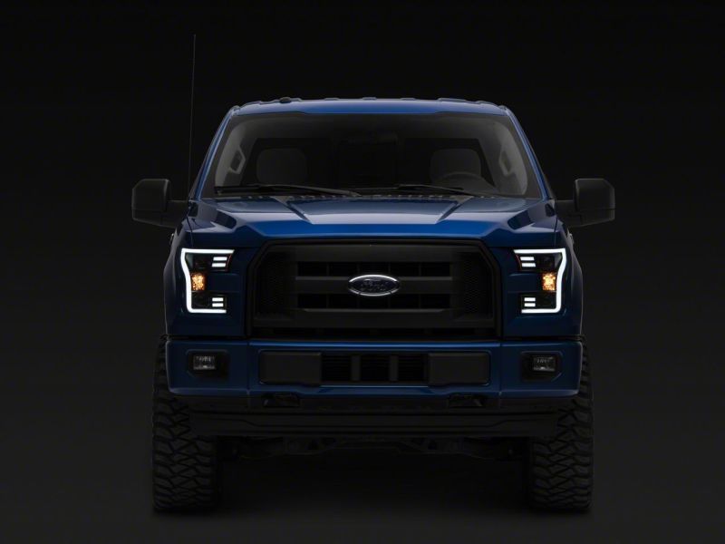 15-17 Ford F-150 Raxiom T542837 G3 Projector Headlights w/ LED Accent - Blk Housing (Clear Lens)